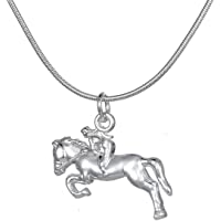 Collar con colgante de carreras de caballo para mujer Cowgirl Horse Lovers Animal Jewelry
